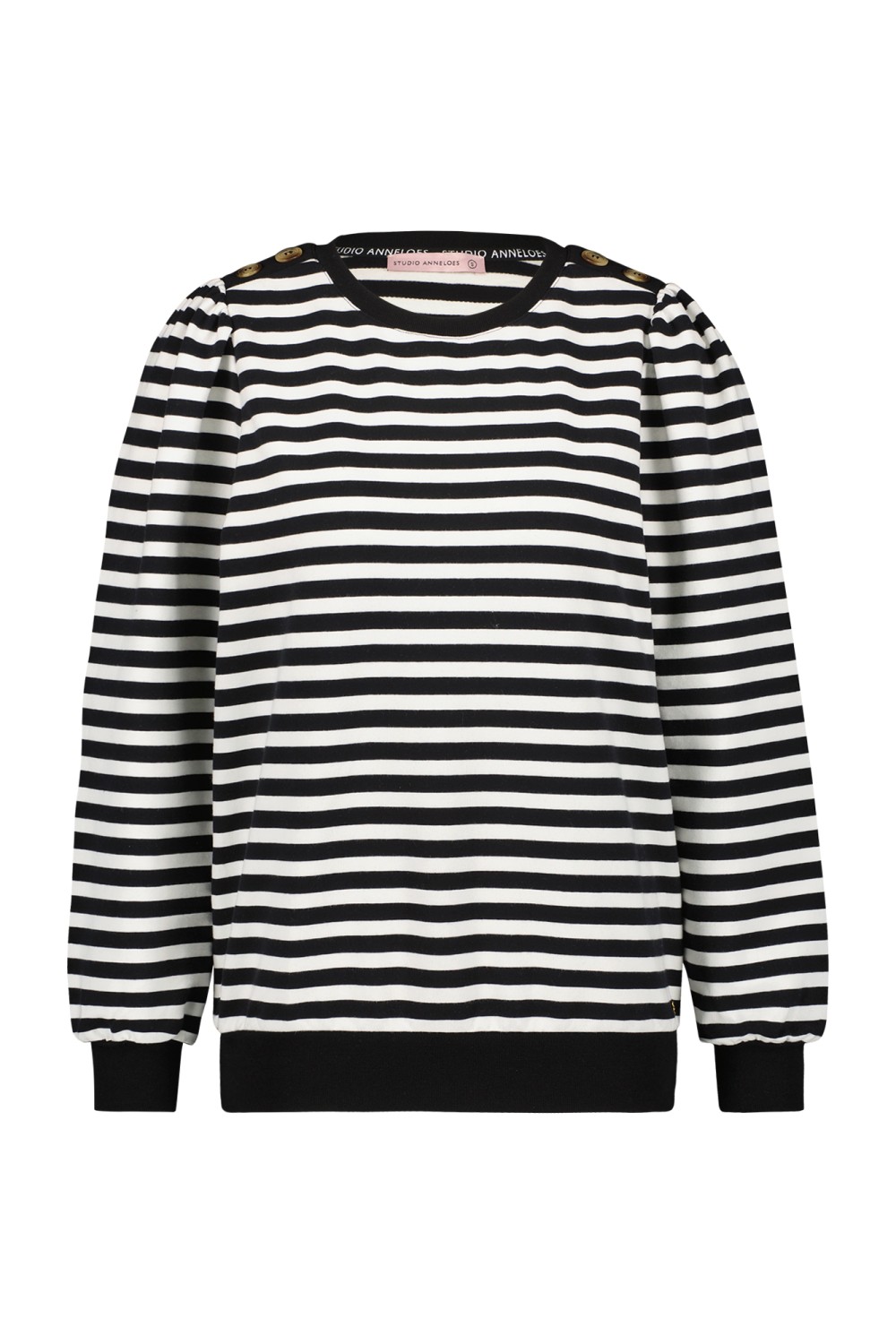 gaan beslissen Kritisch Wetenschap Studio Anneloes 06881 Maura stripe sweater Black/off white - Siezz